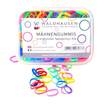 Waldhausen Mähnengummis in Spenderbox, extrabreit, mehrfarbig