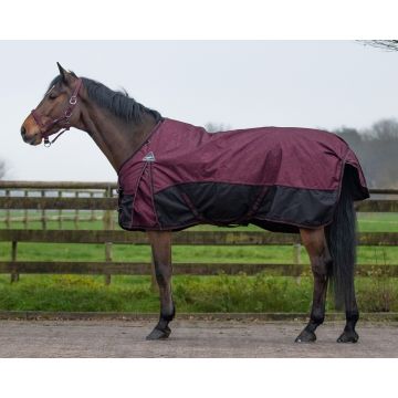 QHP Regendecke Turnout Luxus Fleece 90 Bordeaux