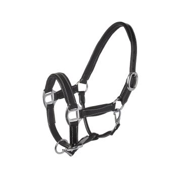 MHS Lederhalfter Luxury schwarz / silber 1